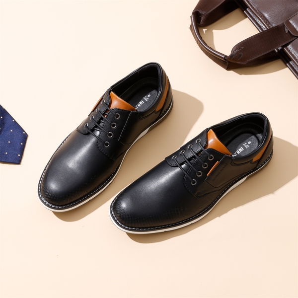 Men's Modern Casual Oxford Shoes - BLACK - 1
